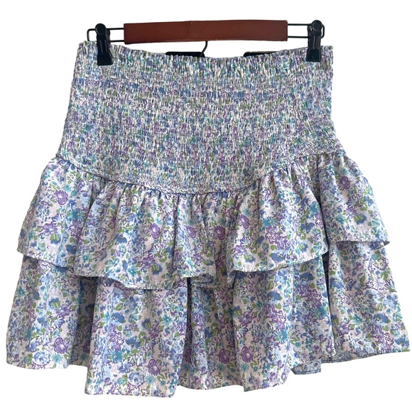 entro Dresses & Skirts - Entro Size Large Lavender, Blue and Green Floral Tiered Mini Skort
